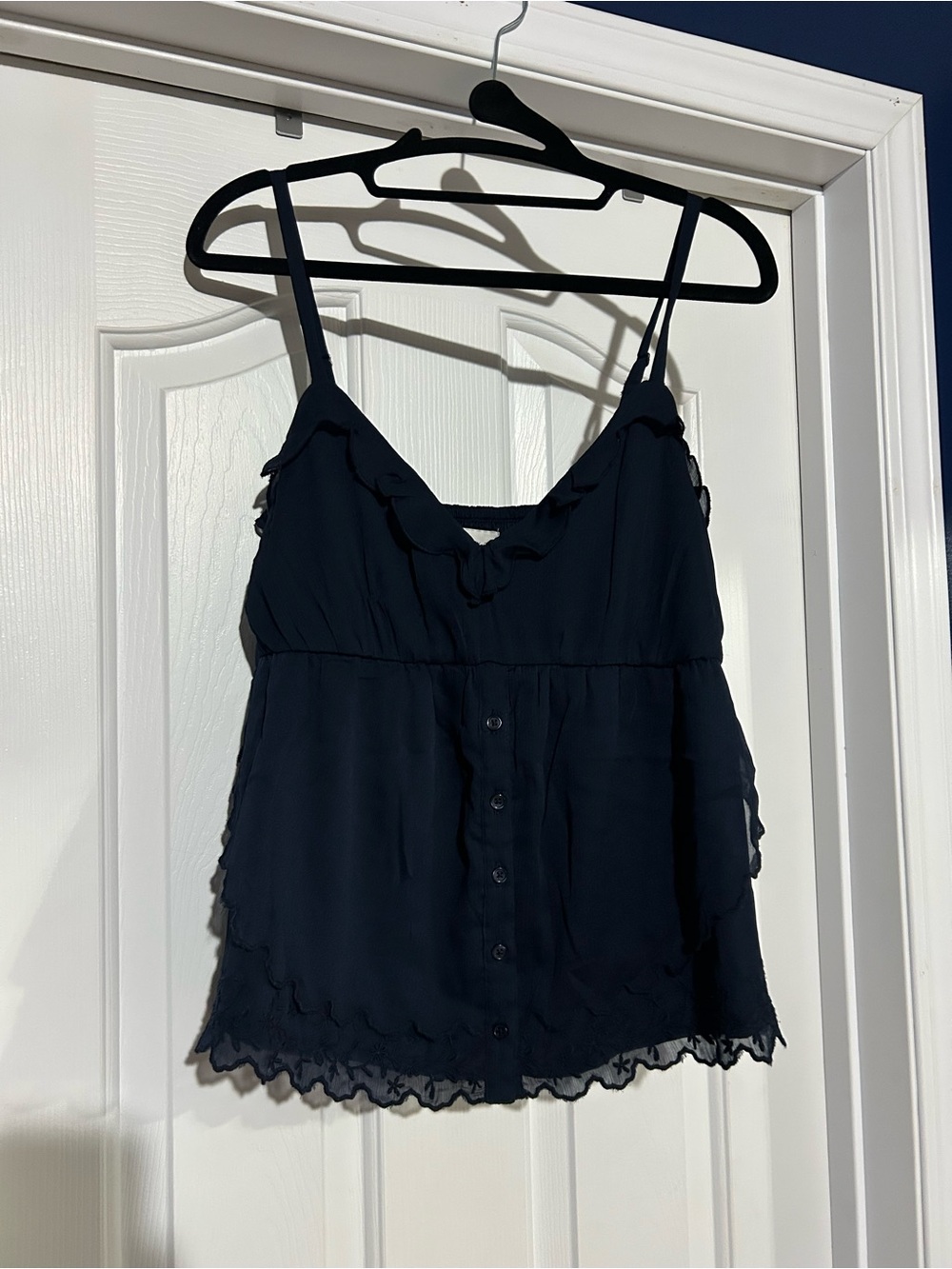 Women’s Hollister Navy Ruffle Cami Top